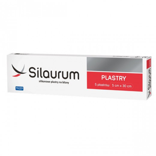 Silaurum, silikonowe plastry na blizny 5 cm x 30 cm, 5 sztuk