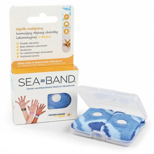 Sea-Band, opaski akupresurowe przeciw mdłościom dla dzieci, niebieskie, 2 sztuki
