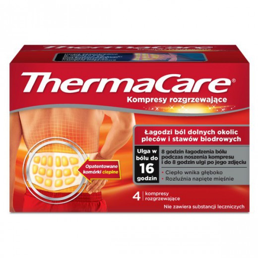 ThermaCare, kompresy rozgrzewające na plecy i biodra, 4 sztuki