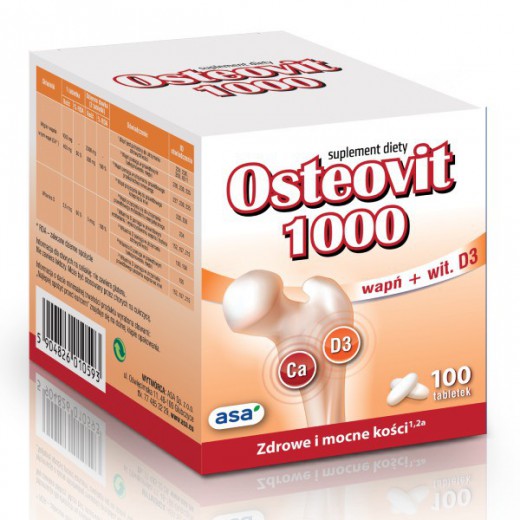 Osteovit 1000mg, wapń + witamina D3, 100 tabletek