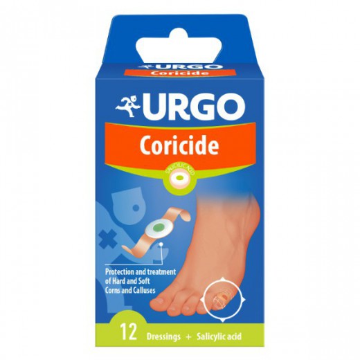 Urgo Coricide, opatrunki na odciski, modzele i nagniotki, z kwasem salicylowym, 12 sztuk