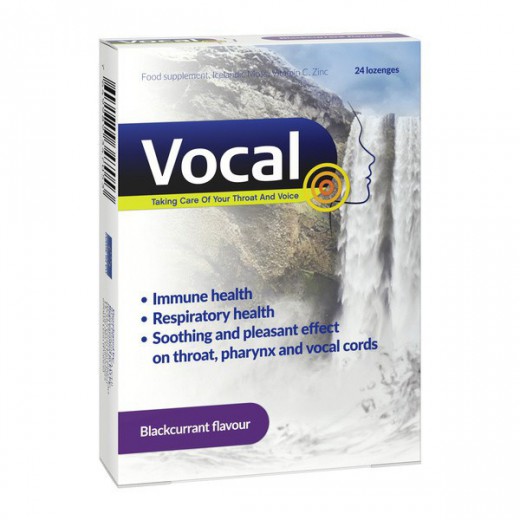 Vocal, czarna porzeczka, 24 pastylki do ssania