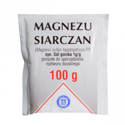 Magnezu siarczan 1 g/ 1 g, proszek do sporządzania roztworu, 100 g