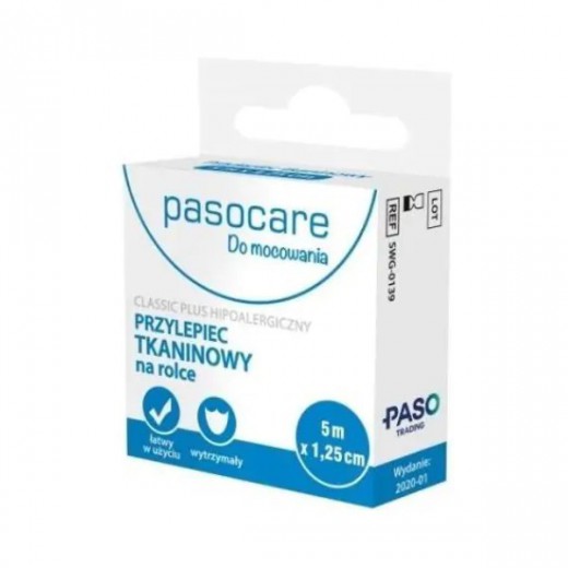 Pasocare, Przylepiec tkaninowy na rolce, Classic Roll, 5m x 1,25cm