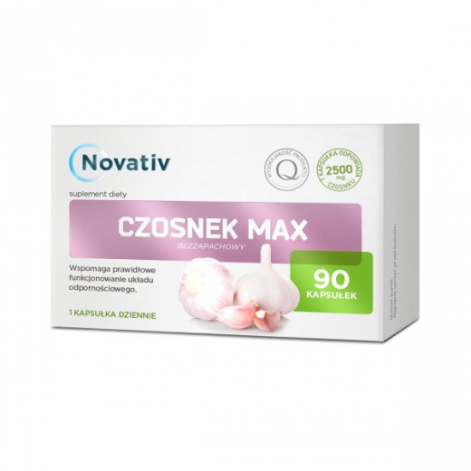 Novativ Czosnek Max bezzapachowy, 90 kapsułek
