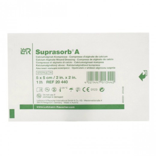 Suprasorb A, opatrunek z alginianu wapnia, 5cm x 5cm, 1 sztuka
