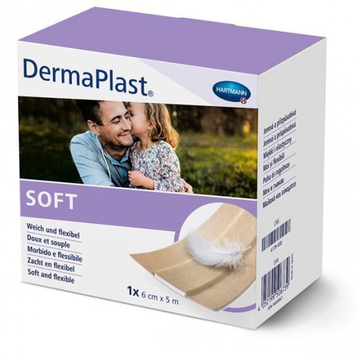 DermaPlast Soft, plaster, 6cm x 5m, 1 sztuka