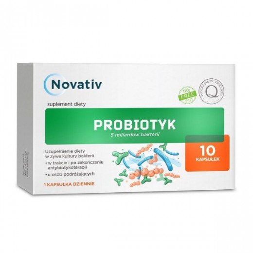 Novativ Probiotyk 5 mld bakterii, 10 kapsułek