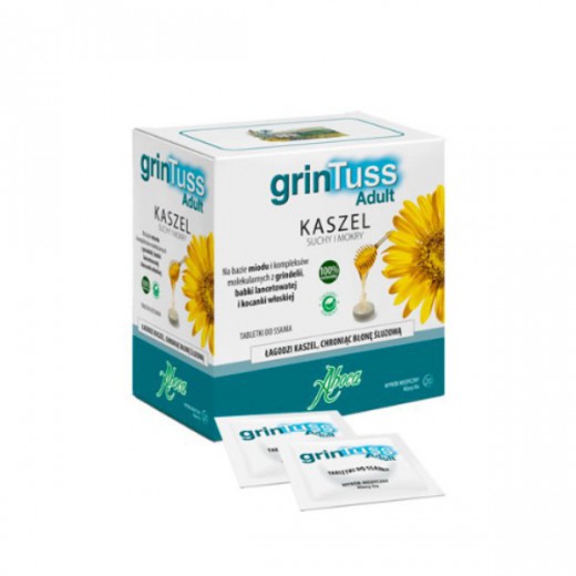 Aboca GrinTuss Adult, kaszel suchy i mokry, 20 tabletek do ssania