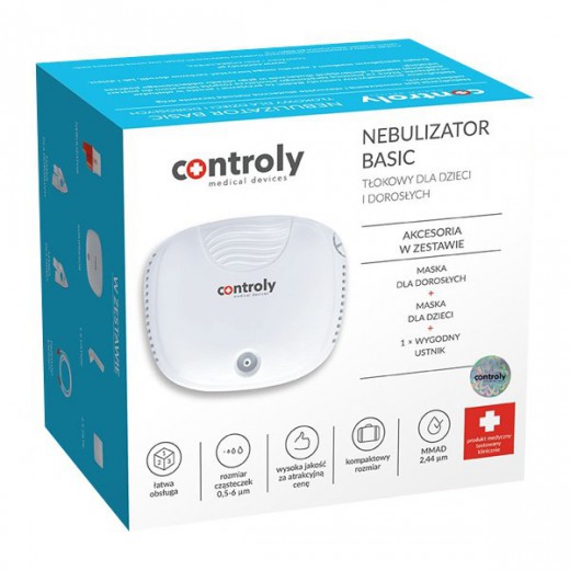 Controly Basic, nebulizator tłokowy dla dzieci i dorosłych, 1 sztuka