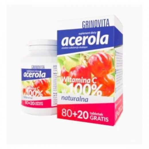 Acerola Grinovita, 100 tabletek do ssania