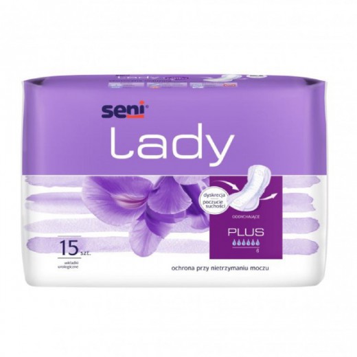Seni Lady Plus, wkładki urologiczne dla kobiet, 15 sztuk