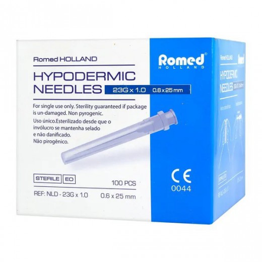 Romed, igły, 0,6mm x 25mm, 23G, 100 sztuk