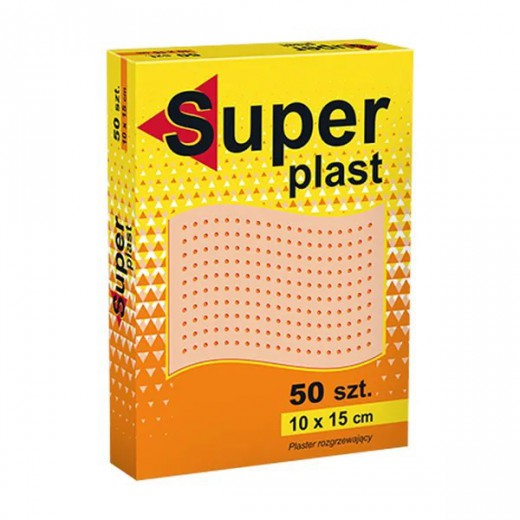 Super Plast, plaster rozgrzewający, 10cm x 15cm, 50 sztuk
