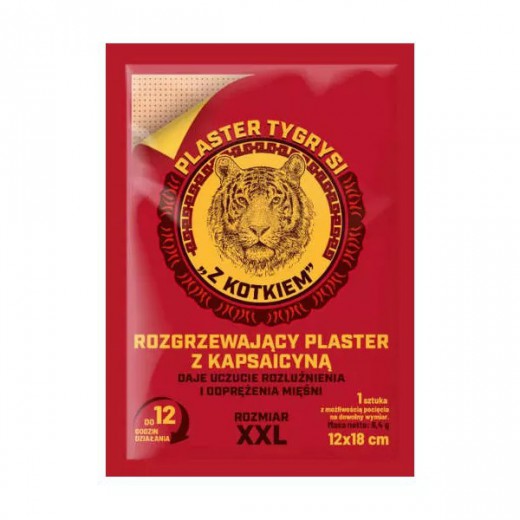 Plaster tygrysi "z kotkiem", rozgrzewający, z kapsaicyną, XXL, 1 sztuka