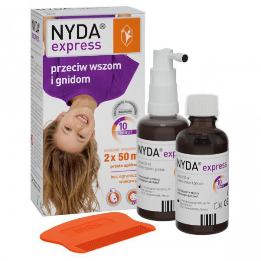 Zestaw Nyda Express, aerozol przeciw wszom i gnidom, 2 x 50 ml