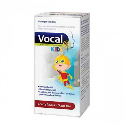 Vocal Kids, smak wiśniowy, 6 lizaków