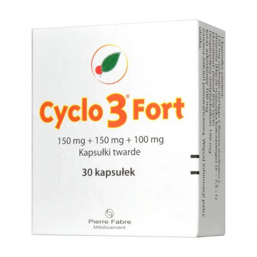 Cyclo 3 Fort 150mg+150mg+100mg, 30 kapsułek twardych