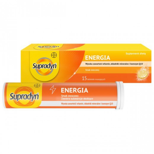 Supradyn Energia, smak owocowy, 15 tabletek musujących