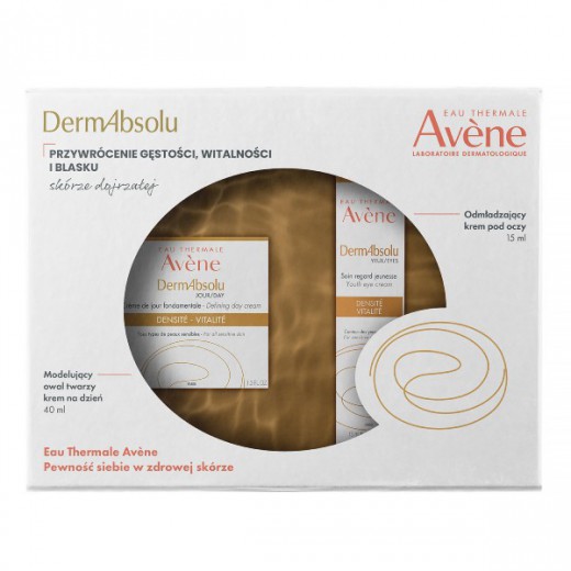 Zestaw Avene DermAbsolu, krem modelujący owal twarzy, na dzień, 40 ml + odmładzający krem pod oczy, 15 ml
