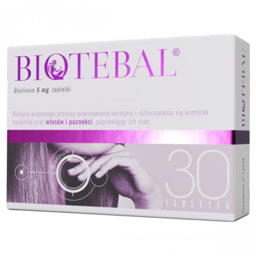 Biotebal 5mg tabletki - Lek na włosy i paznokcie w aptece Medkon
