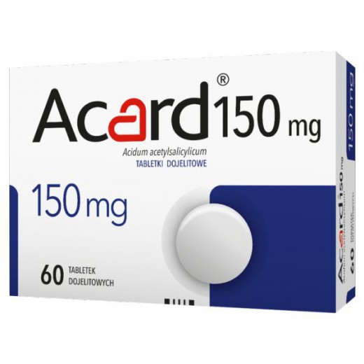 Acard 150 mg, 60 tabletek dojelitowych