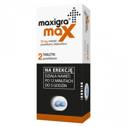 Maxigra Max 50 mg, 2 tabletki powlekane