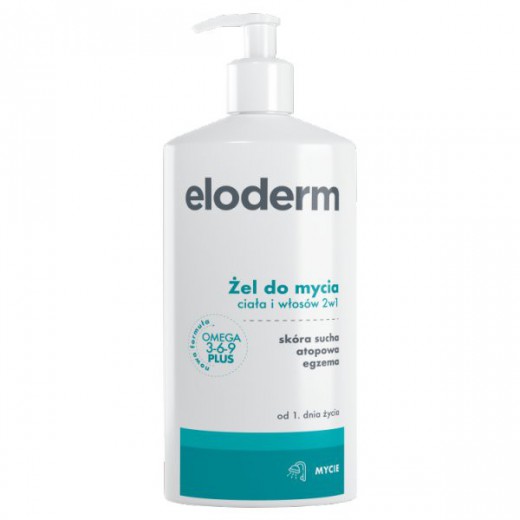 Eloderm Omega 3-6-9 Plus, żel do mycia ciała i włosów 2w1, od 1 dnia życia, 400 ml