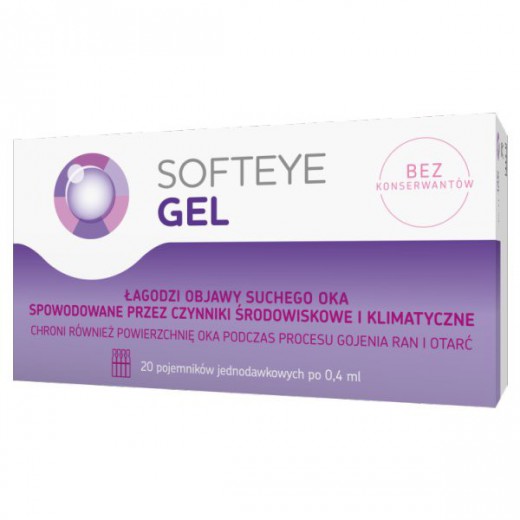 Softeye Gel, żel do oczu, 0,4 ml x 20 pojemników jednodawkowych