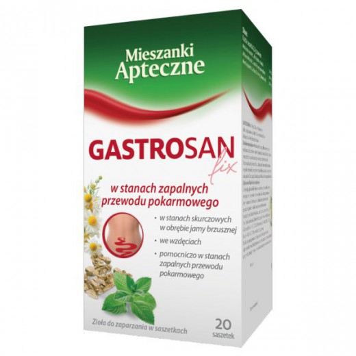 Herbapol Mieszanki Apteczne, Gastrosan fix (1000 mg + 660 mg + 340 mg)/ 2 g, 20 saszetek