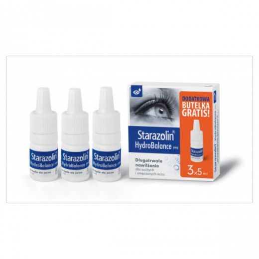 Starazolin HydroBalance PPH, krople do oczu, 2 x 5 ml + 5 ml gratis