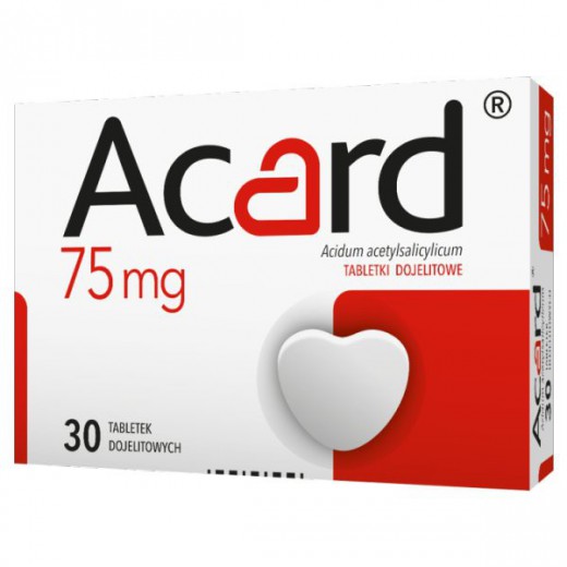Acard 75 mg, 30 tabletek dojelitowych
