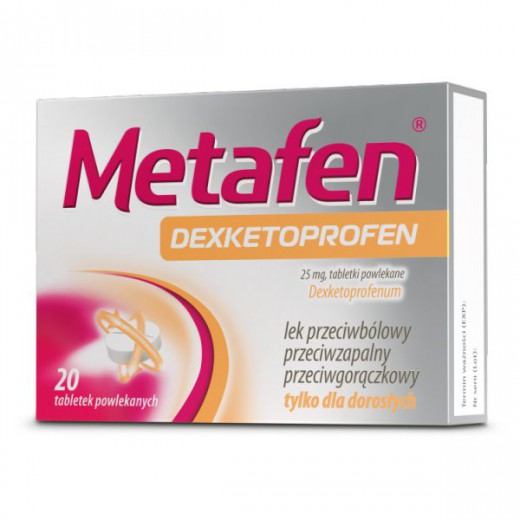 Metafen Dexketoprofen 25 mg, 20 tabletek