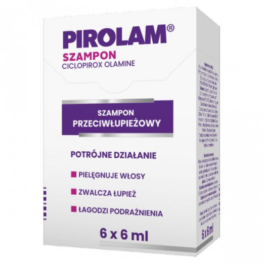 Pirolam, szampon przeciwłupieżowy, 6 saszetek x 6 ml
