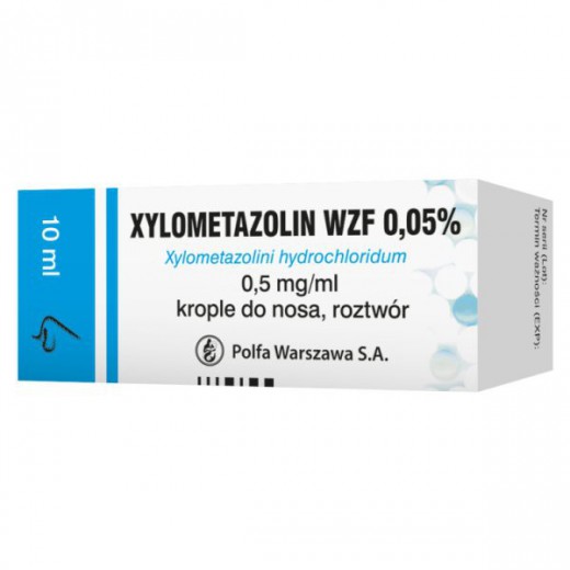 Xylometazolin WZF 0,05%, krople do nosa, roztwór, 10 ml