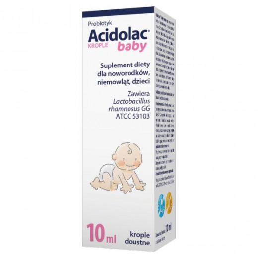 Acidolac Baby, krople doustne dla noworodków, niemowląt i dzieci, 10 ml