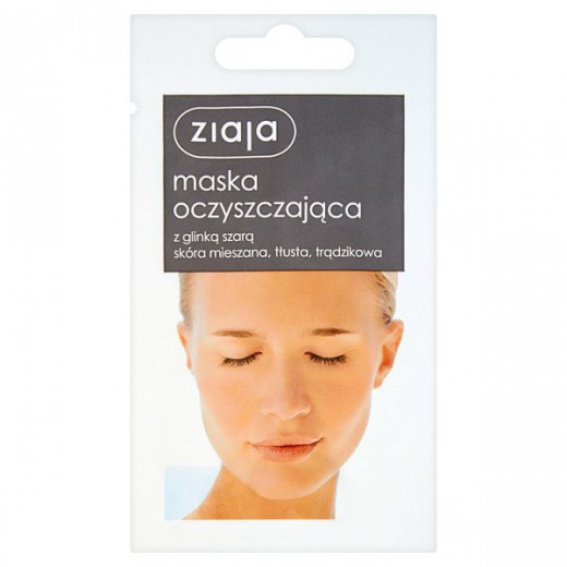 Ziaja, maska do twarzy, oczyszczająca z glinką szarą, 7 ml