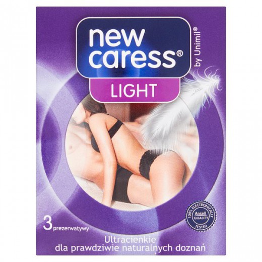 Unimil New Caress Light, prezerwatywy ultacienkie, 3 sztuki