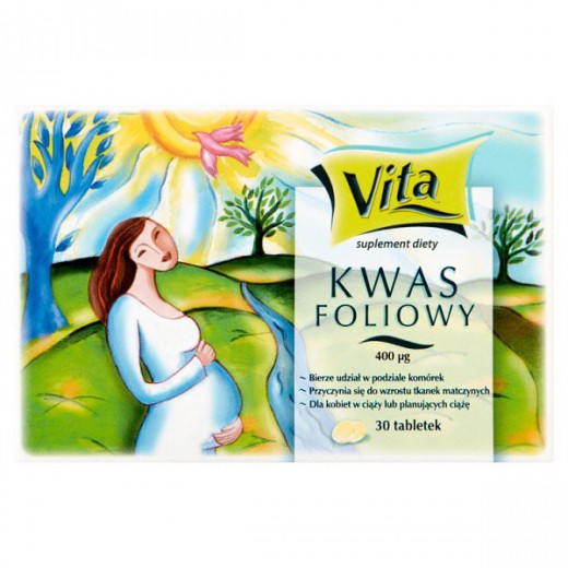 Kwas foliowy 400 mcg, 30 tabletek