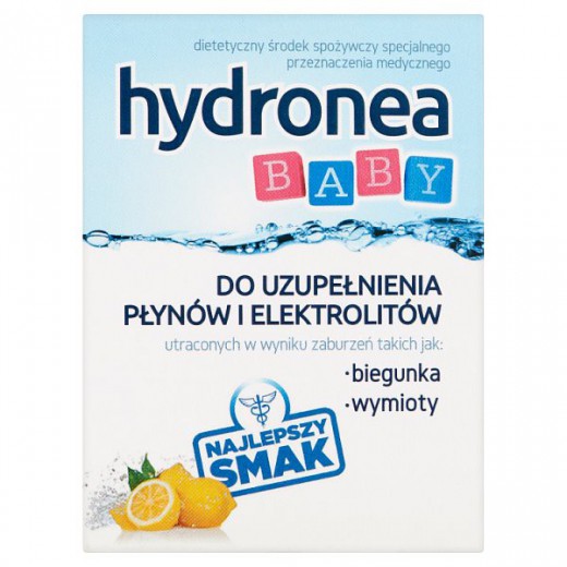 Hydronea Baby, dla niemowląt powyżej 6 miesiąca życia, dzieci i dorosłych, smak cytrynowy, 10 saszetek