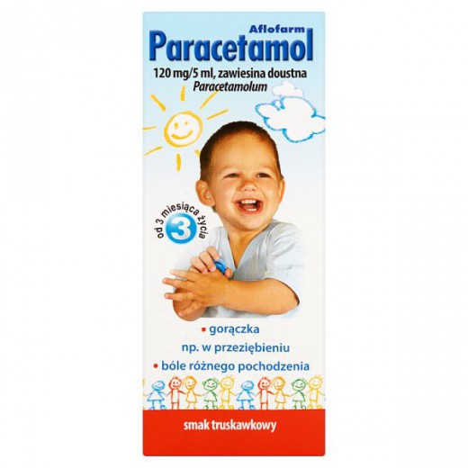 Paracetamol 120mg/5ml, zawiesina doustna od 3 miesiąca, smak truskawkowy, 100ml