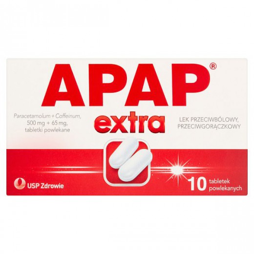 Apap Extra 500 mg + 65 mg, 10 tabletek powlekanych
