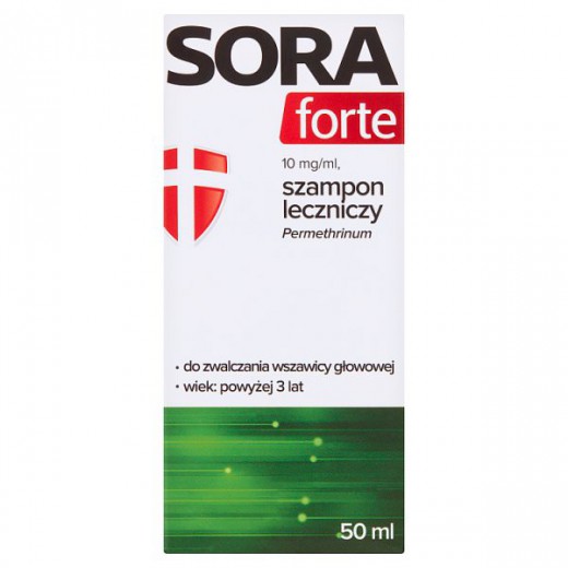 SORA Forte 10mg/ml, szampon leczniczy przeciw wszawicy, 50ml