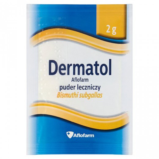 Bizmutu galusan zasadowy Aflofarm (Dermatol), puder leczniczy, 2g