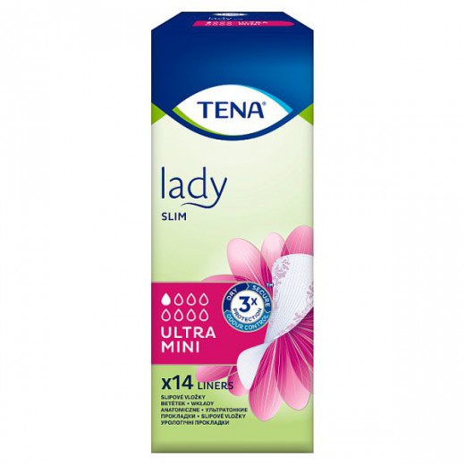 Tena Lady Slim, wkładki urologiczne, Ultra Mini, 14 sztuk