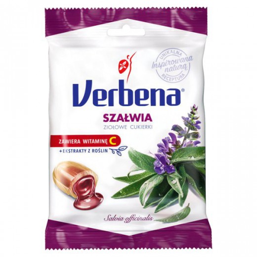 Verbena Szałwia, cukierki ziołowe z witaminą C, 60 g