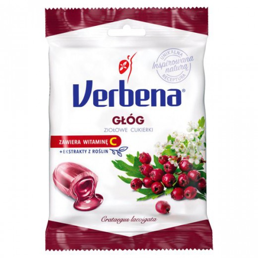 Verbena Głóg, ziołowe cukierki z witaminą C, 60 g