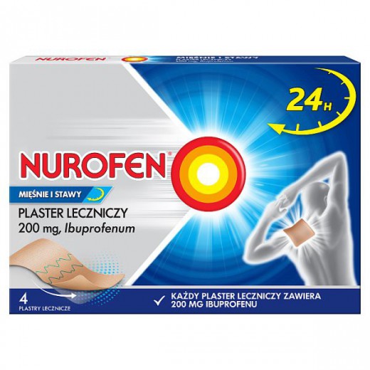 Nurofen 200mg, Mięśnie i Stawy, plaster leczniczy, 4 sztuki