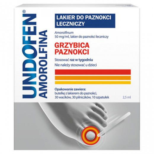 Undofen Amorolfina 50 mg/ ml, lakier do paznokci, leczniczy, 2,5 ml