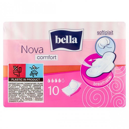 Bella Nova, podpaski higieniczne Softiplait ze skrzydełkami, Comfort, 10 sztuk